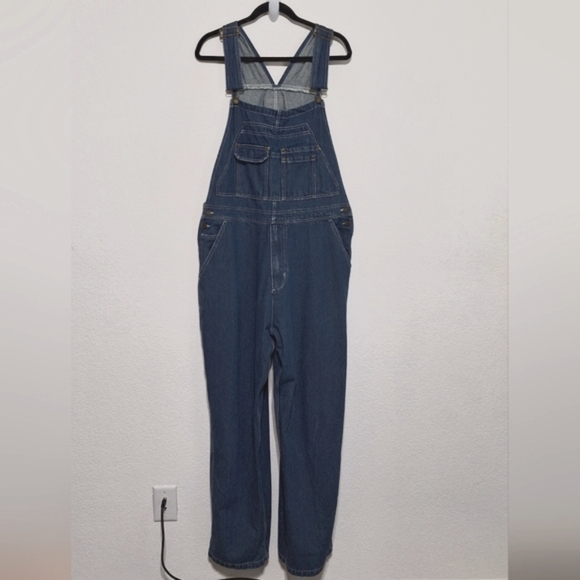 Brazos Men's Blue Denim Premium Chore Western Barn Work Series Overalls Size L - Picture 1 of 14